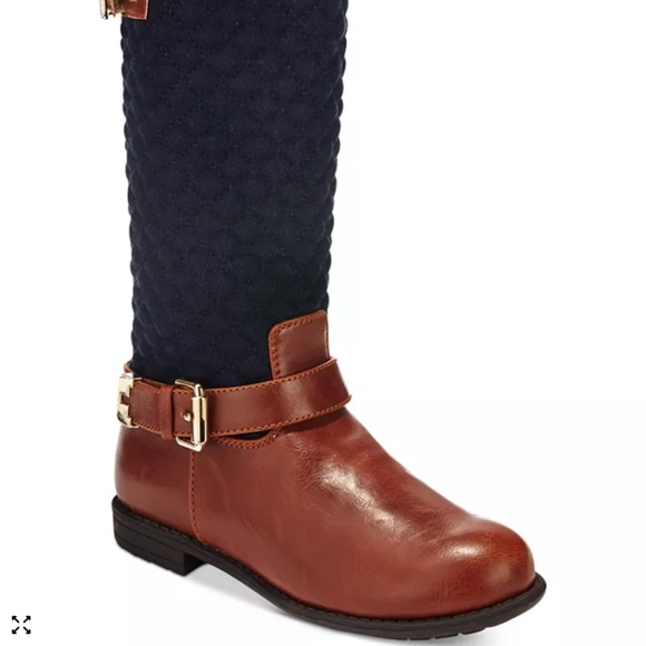 Tommy Hilfiger Kids Boots in Navy and Brown - Picture 1 of 8